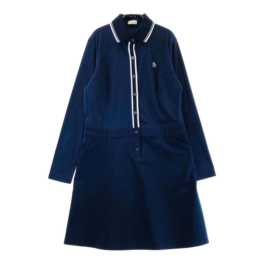 サイズ：L MUNSING WEAR マンシングウェア 2023年モデル 長袖ポロ ワンピース  ネイビー系 [240101367819] ゴルフウェア レディース ストスト