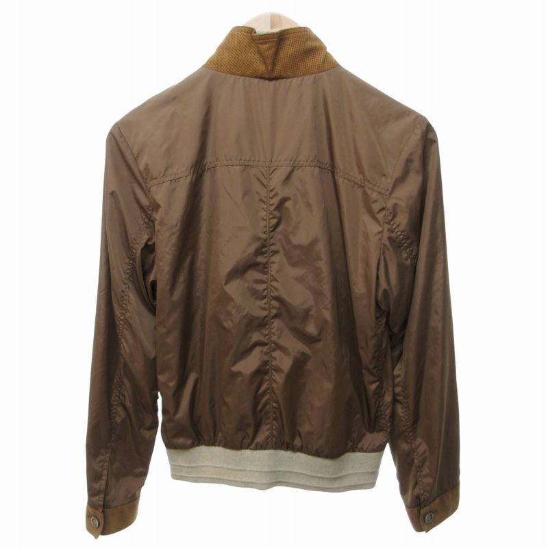 エンメティ EMMETI ナイロンジャケット 切替 ゴートレザー