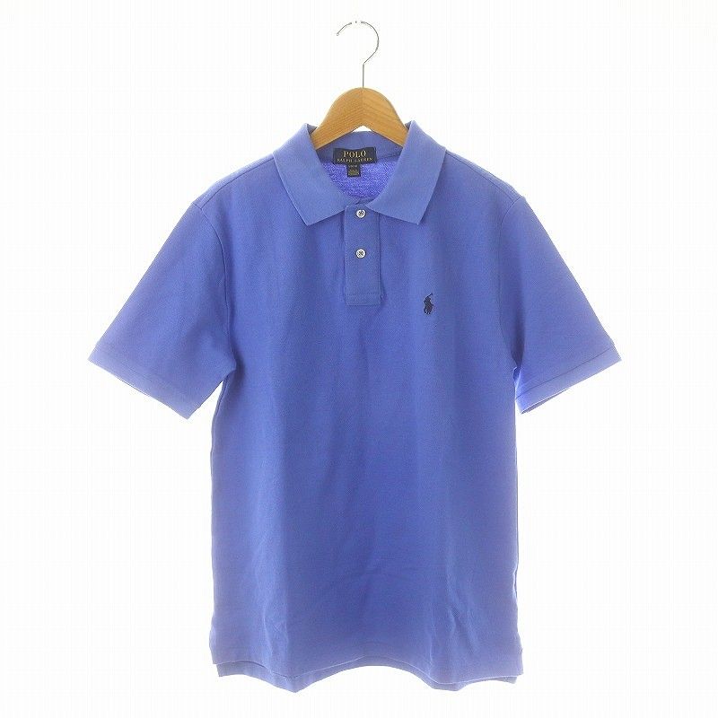 ポロ ラルフローレン POLO RALPH LAUREN ロゴ刺繍ポロシャツ 半袖 L 青 ブルー /DF OS SH