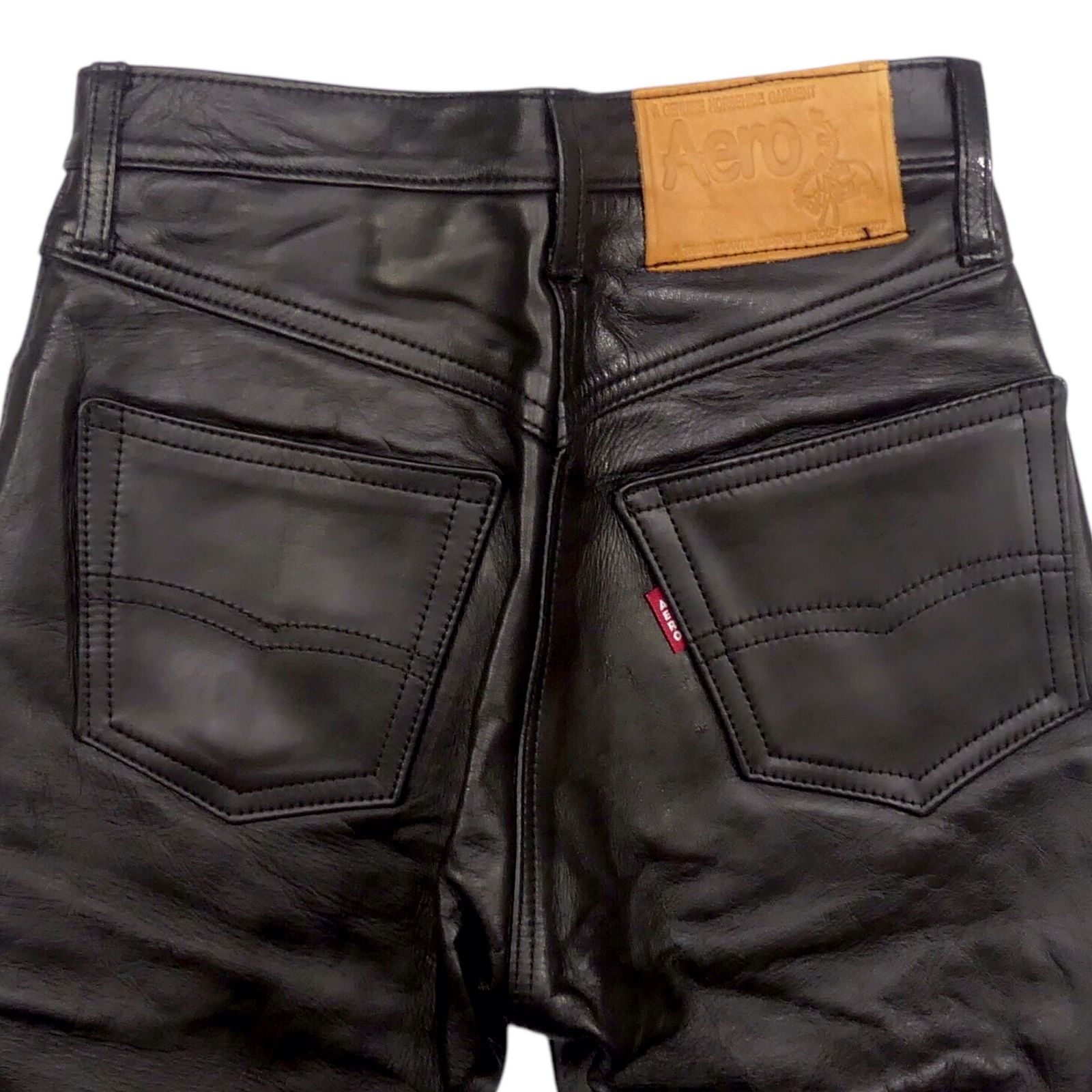 Aero レザー パンツ 黒30 良品 AERO LEATHER ホースハイド レザーパンツ 30ブラック