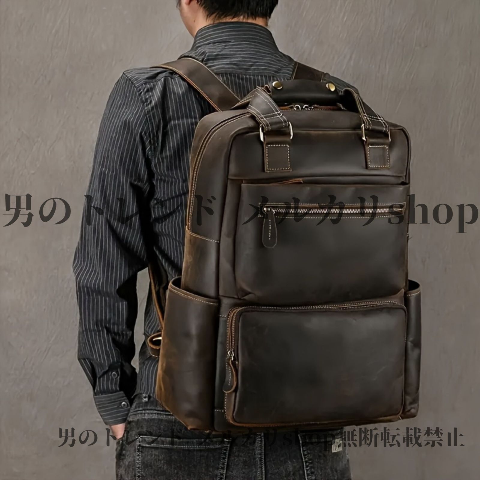バックパック メンズ 本革 牛革 リュックサック ラップトップバッグ 大 