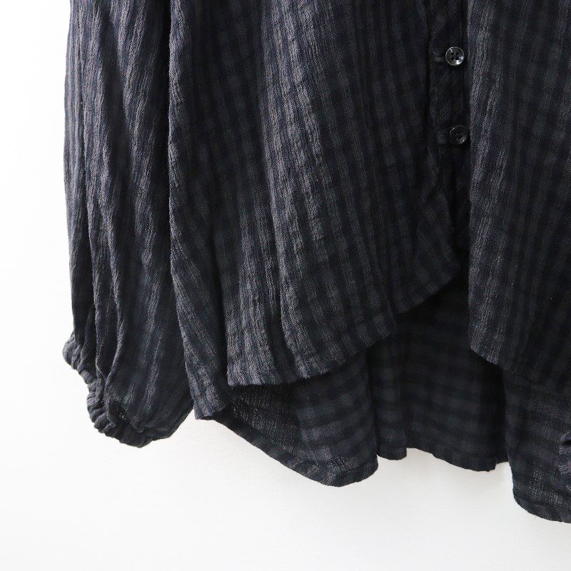 マーブルシュッド　ブラウス マーブルシュッド marble SUD チェックフリルブラウス/ブラック