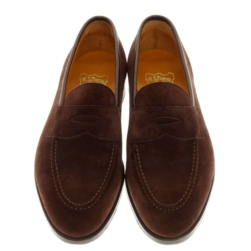 foster&son ブラウン スエード ローファー フォスター&サン 6E【コインローファー/BURFORD/スエード/濃茶