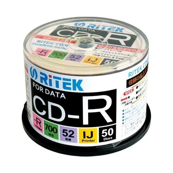 まとめ）Ri-JAPAN データ用CD-R 卸売 50枚 CD-R700EXWP.50RT C〔×