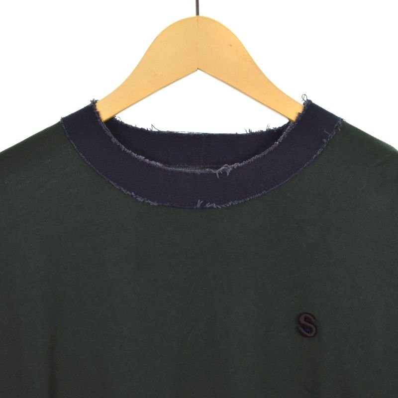 Sacai 半袖Tシャツ 22-02739M グリーン サイズ3 サカイ sacai 22SS Tシャツ カットソー 半袖 Sロゴ ジップ 2 緑