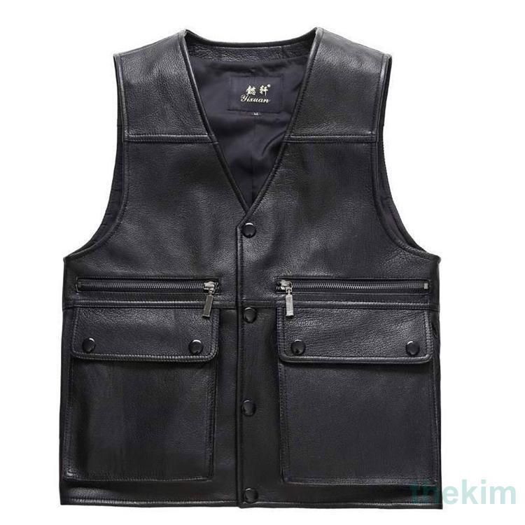 春夏秋冬 本革 ベスト メンズ レザーベスト 羊革 おしゃれ ジレベスト