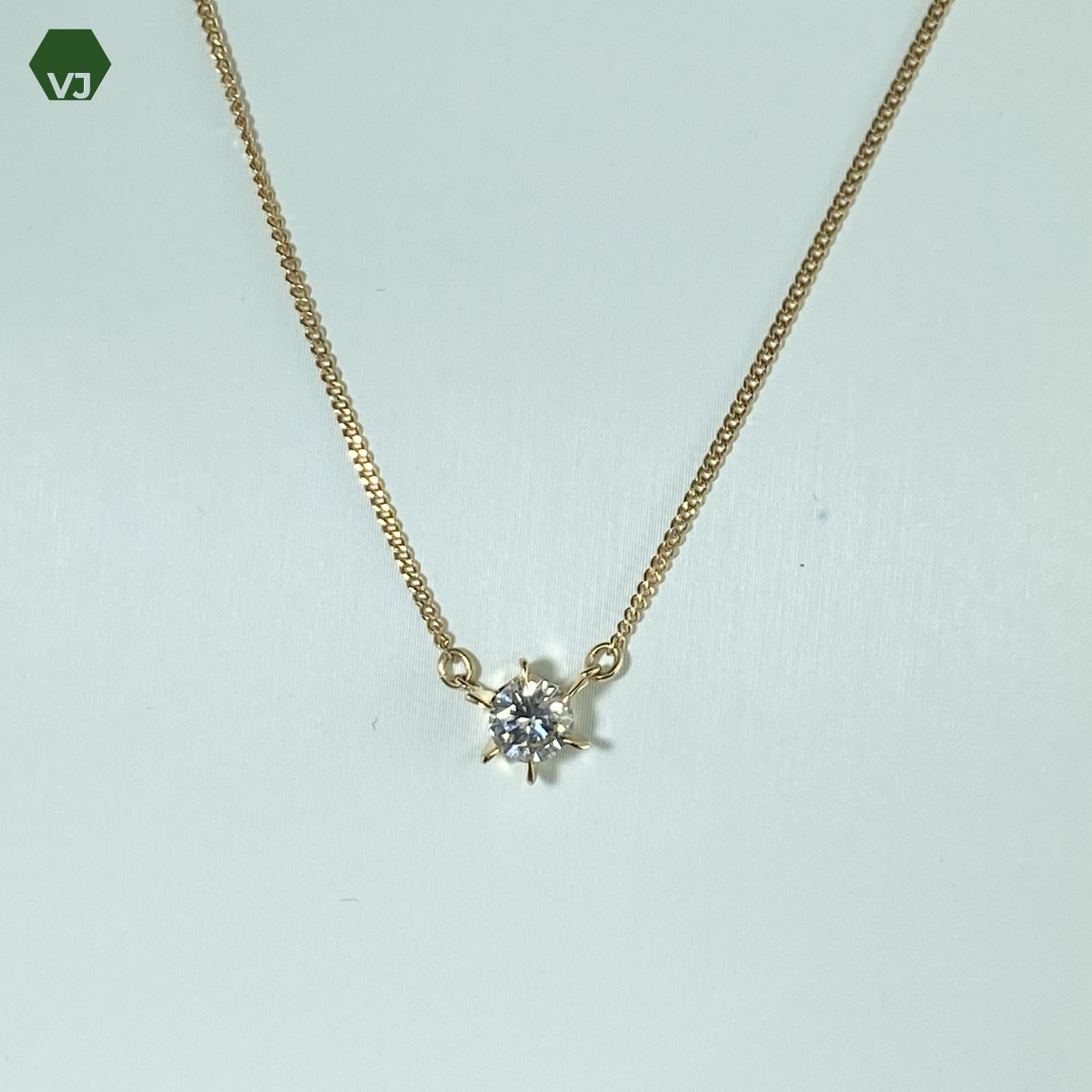 22-21】一粒ダイヤモンド ネックレス D0.41ct【中古】【K18YG】【約40  