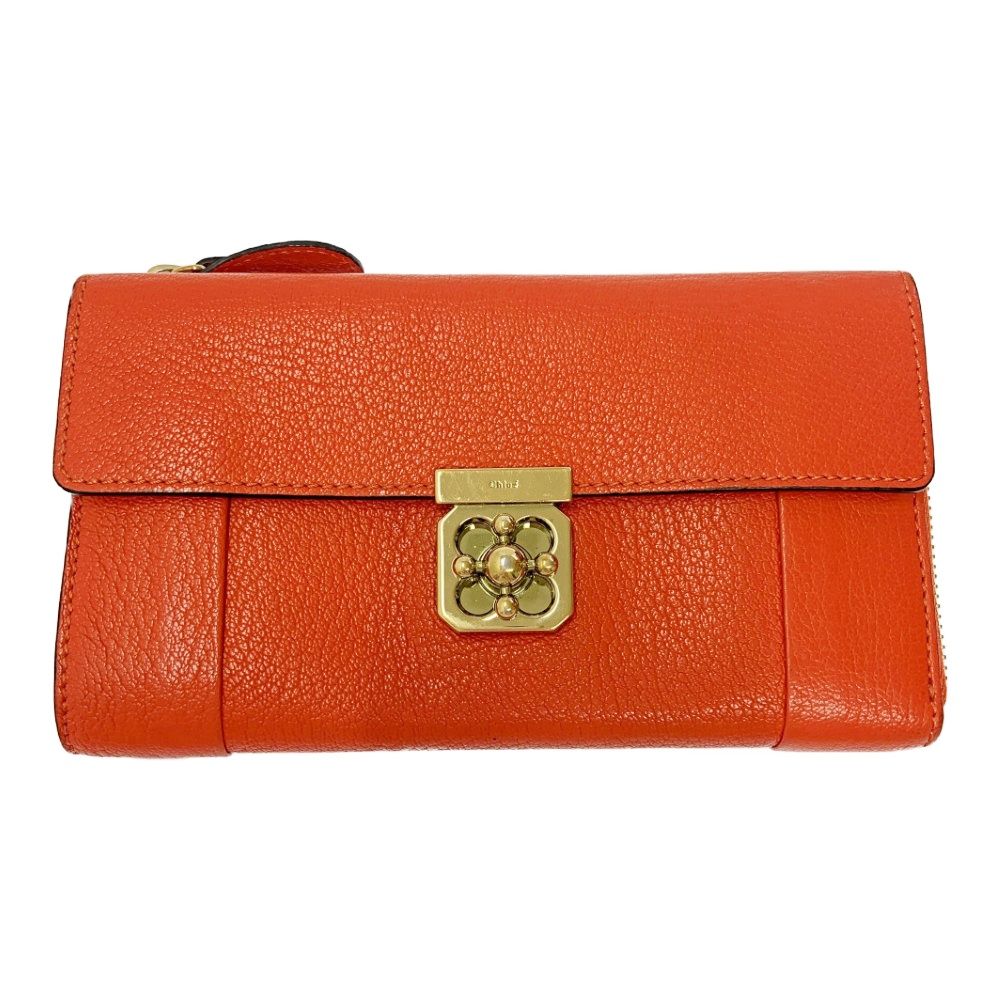 中古】【箱付き】 Chloe クロエ レザー エルシー 長財布 レディース 