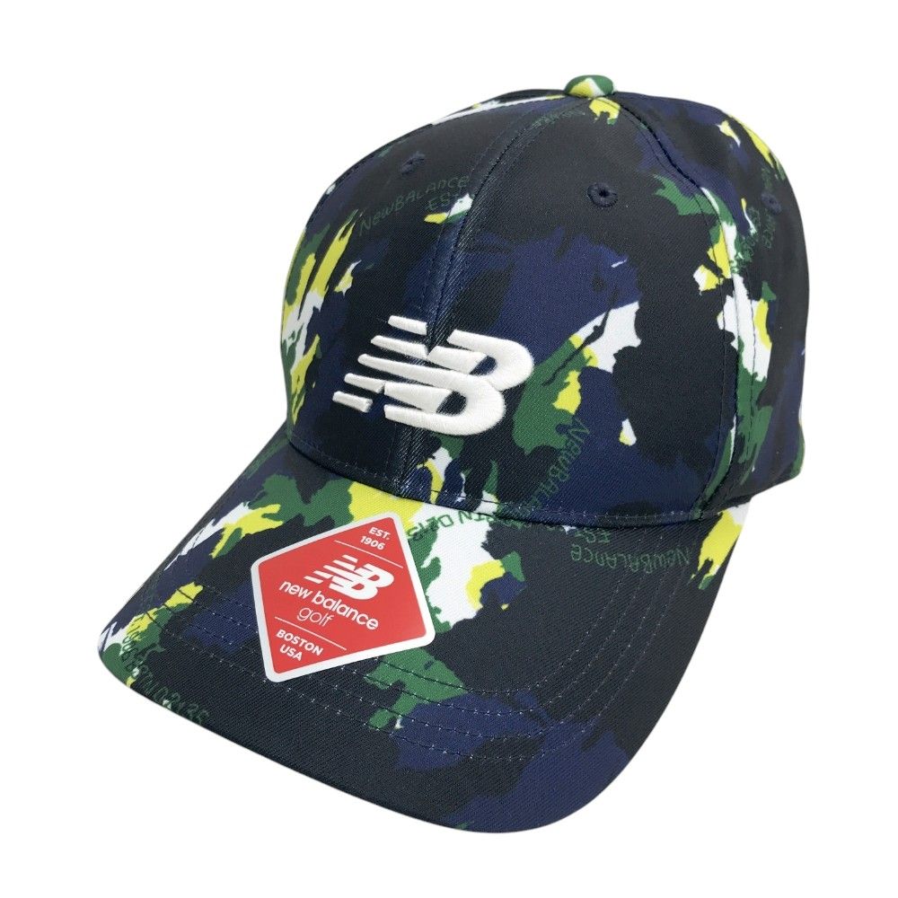 NEW BALANCE GOLF ニューバランス  キャップ ロゴ刺繍 ロゴ×総柄 ネイビー系 FR [240101331996] ゴルフウェア ストスト