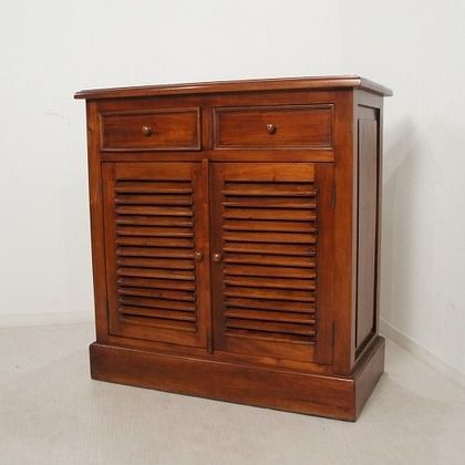 アンティーク調 レジスターカウンター ルーバー扉 2ドロワー oth-228-MAH MARWIL-DEMENAGEMENTS_CH
