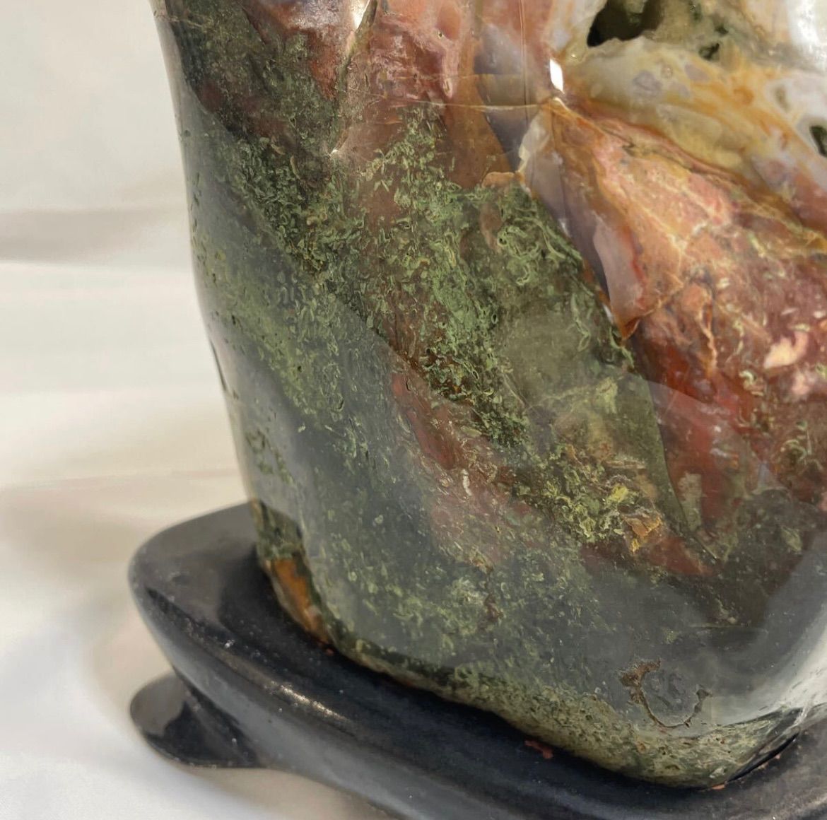 瑪瑙 メノウ 鑑賞石 天然石 自然石 原石 置物 台座付 総重量約10.5kg