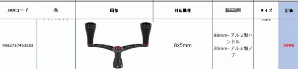 超々ジュラルミン製ハンドル98 mm