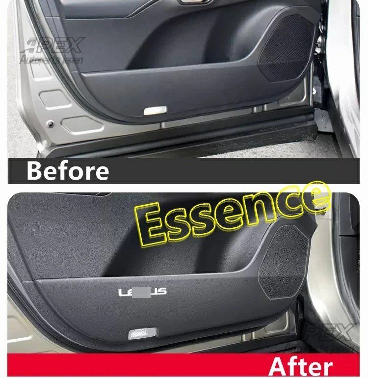 2025 レクサス RX350 500h用 フロントリア 車のドア抗キックパッドステッカー レザー製 4ピース FFCRYSTALESIA_COM