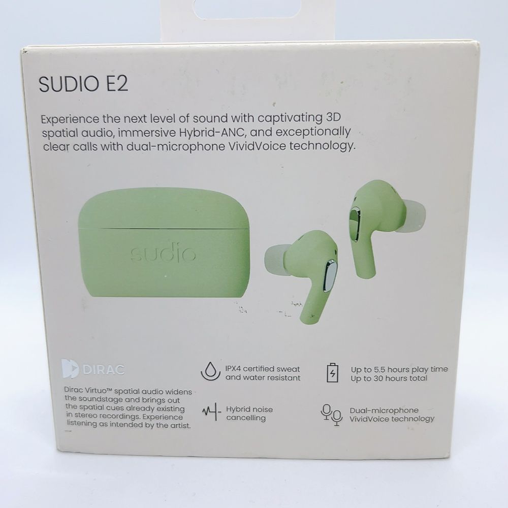 匿名配送】Sudio E2 ワイヤレスイヤホン Bluetooth グリーン 無線
