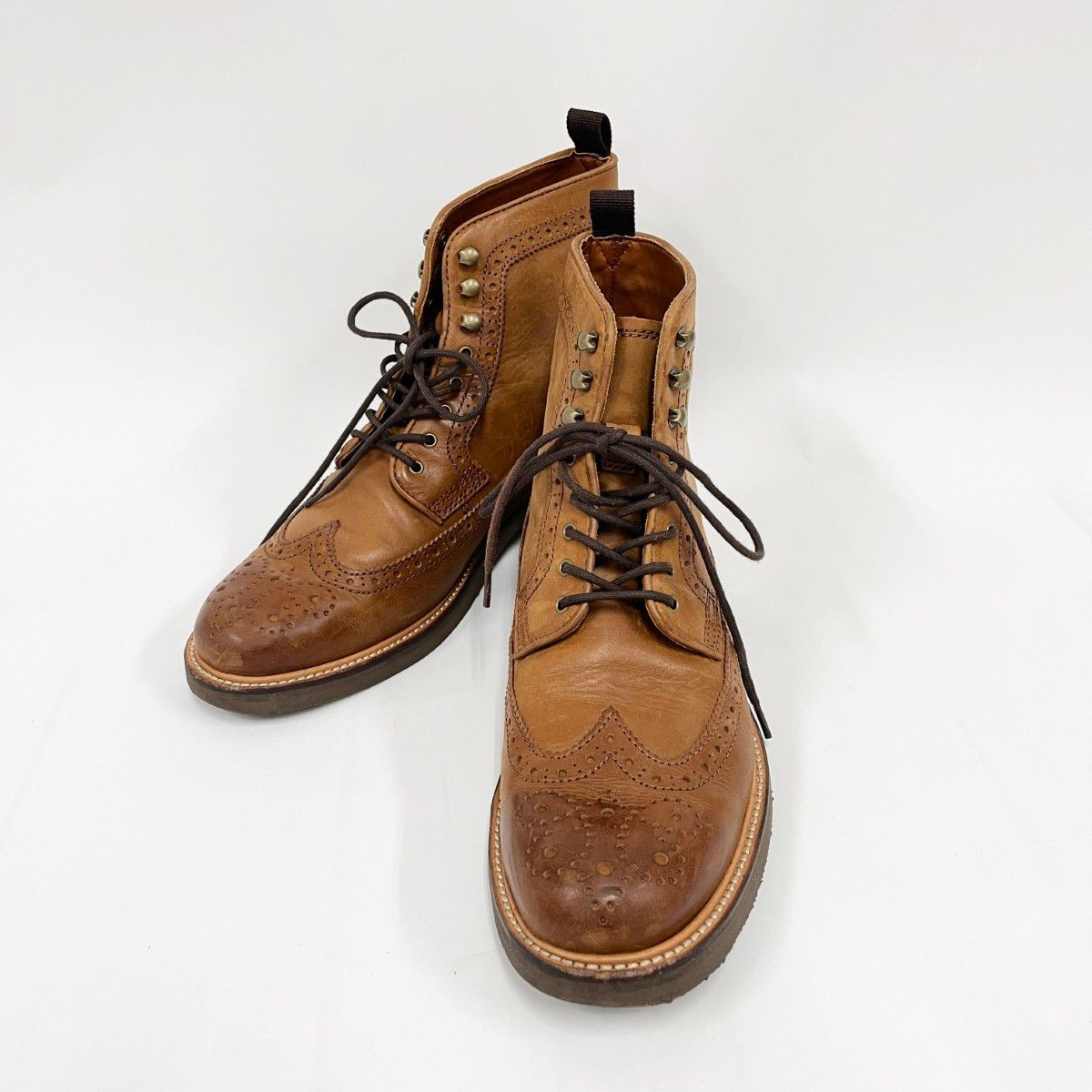 〇〇REGAL リーガル レースアップブーツ ウイングチップ サイズ26cm キャメル
