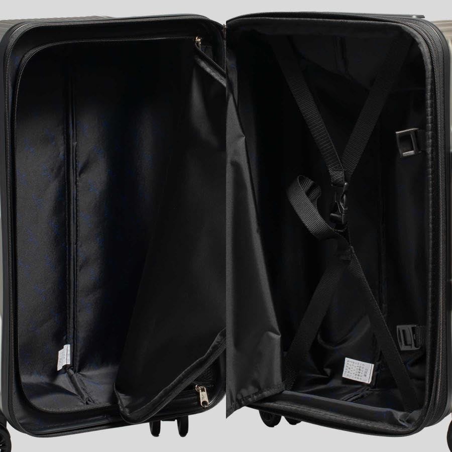  約55～61 L ストッパー付衝撃吸収双輪キャスター 約3 8ｋｇ 22ｲﾝﾁ TSAロック 拡張型 370 1001 修学旅行サイズ スーツケース クロ ノーティカ その他 旅行かばん 小分けバッグ