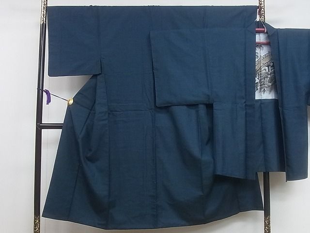 平和屋1男性　お召　アンサンブル　100亀甲　逸品　CAAE4438ev