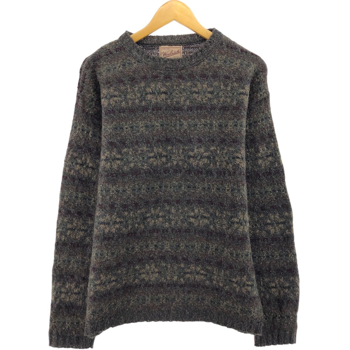 古着 90~00年代 ウールリッチ WOOLRICH 総柄 ウールニット 古着 90~00年代 ウールリッチ WOOLRICH 総柄 ウールニット