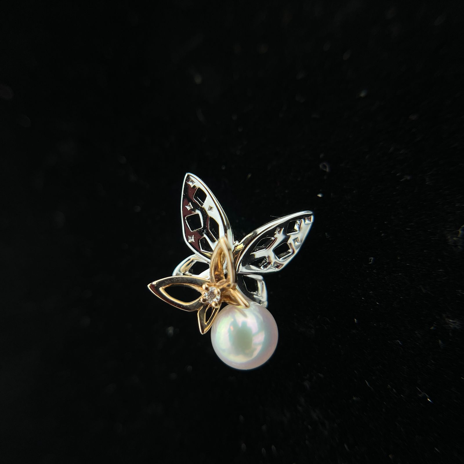 MIKIMOTO ミキモト 蝶モチーフ アクセサリー ピンブローチ パール シルバー ゴールド ヴィンテージ レディース HIBUOCHI VINTAGE