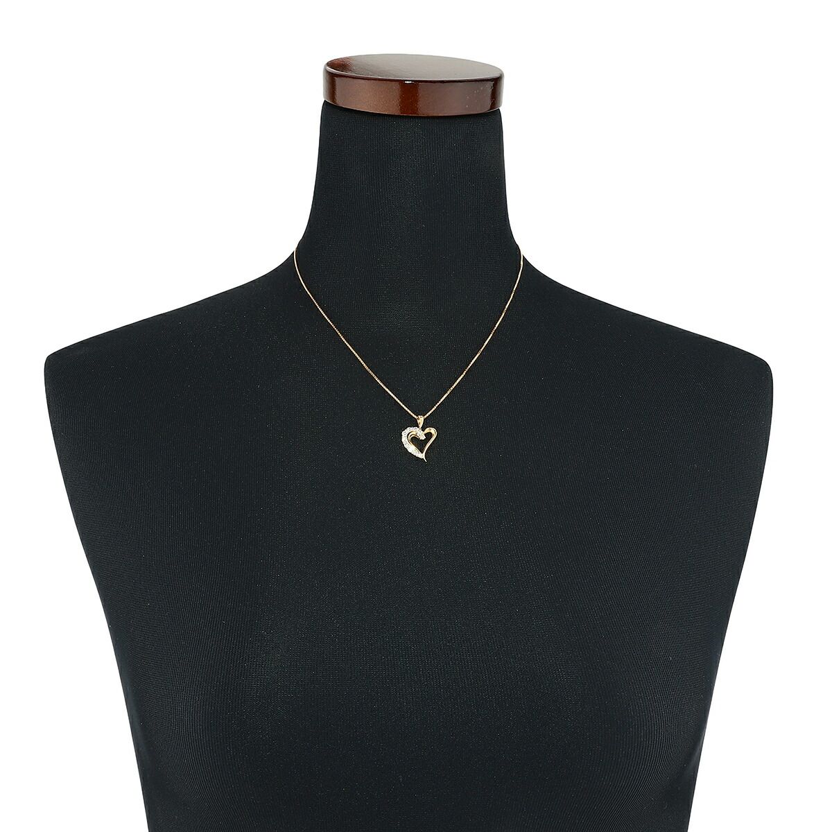 ラ・ソマ オープンハートデザインペンダントネックレス 10P VSクラス  