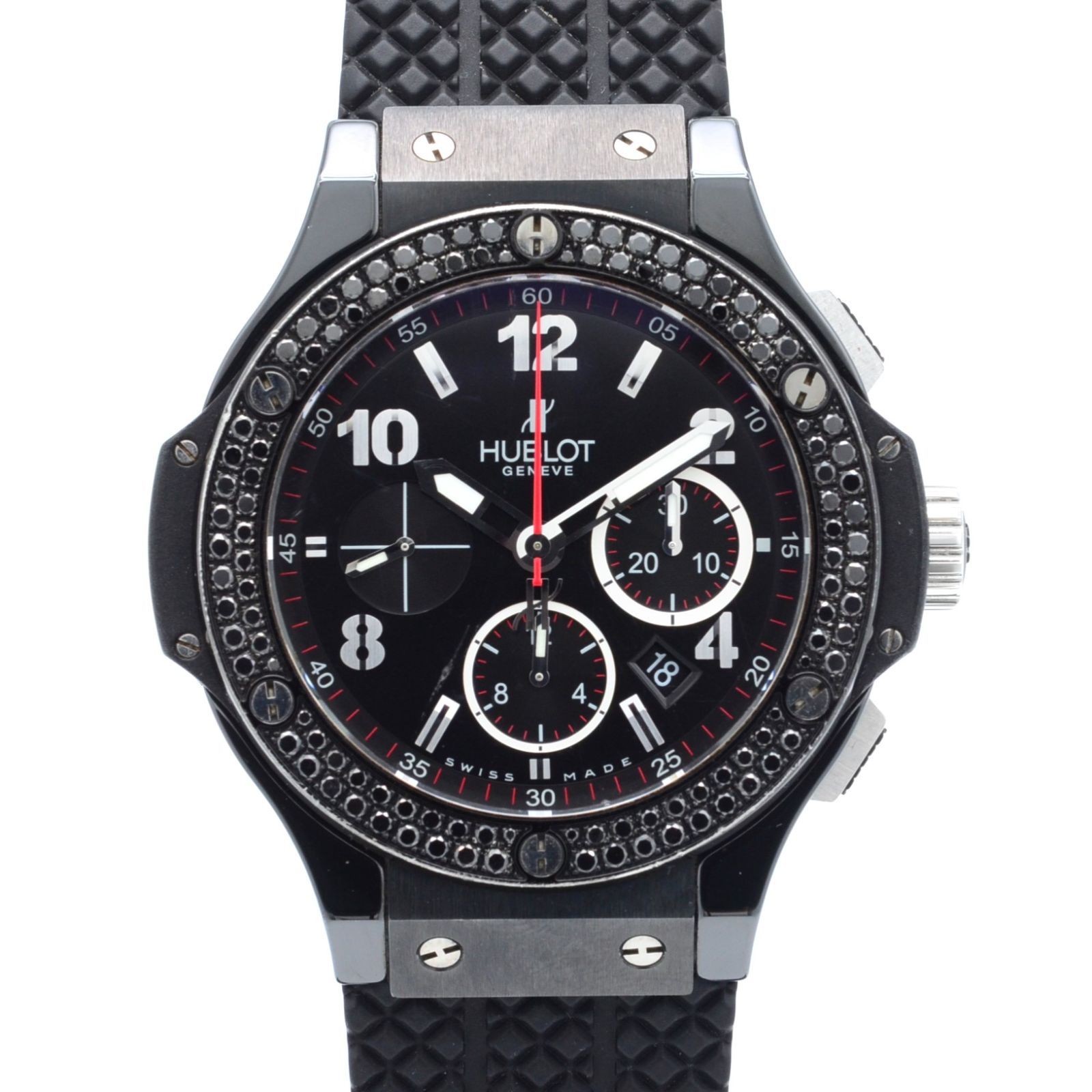 HUBLOT ウブロ ビッグバン 301.CV.130.RX.110 ブラックマジック 純正ブラックダイヤ AT/自動巻 ブラック文字盤 メンズ腕時計 【中古】