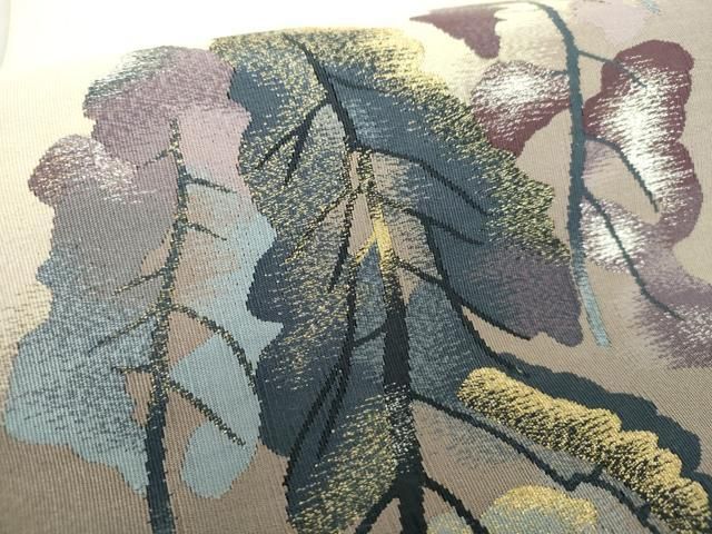 平和屋着物●爪掻き本綴れ　八寸名古屋帯　樹林文　金銀糸　正絹　逸品　DAAU5503ps 平和屋着物○爪掻き本綴れ 八寸名古屋帯 樹林文 金銀糸 正絹 逸品