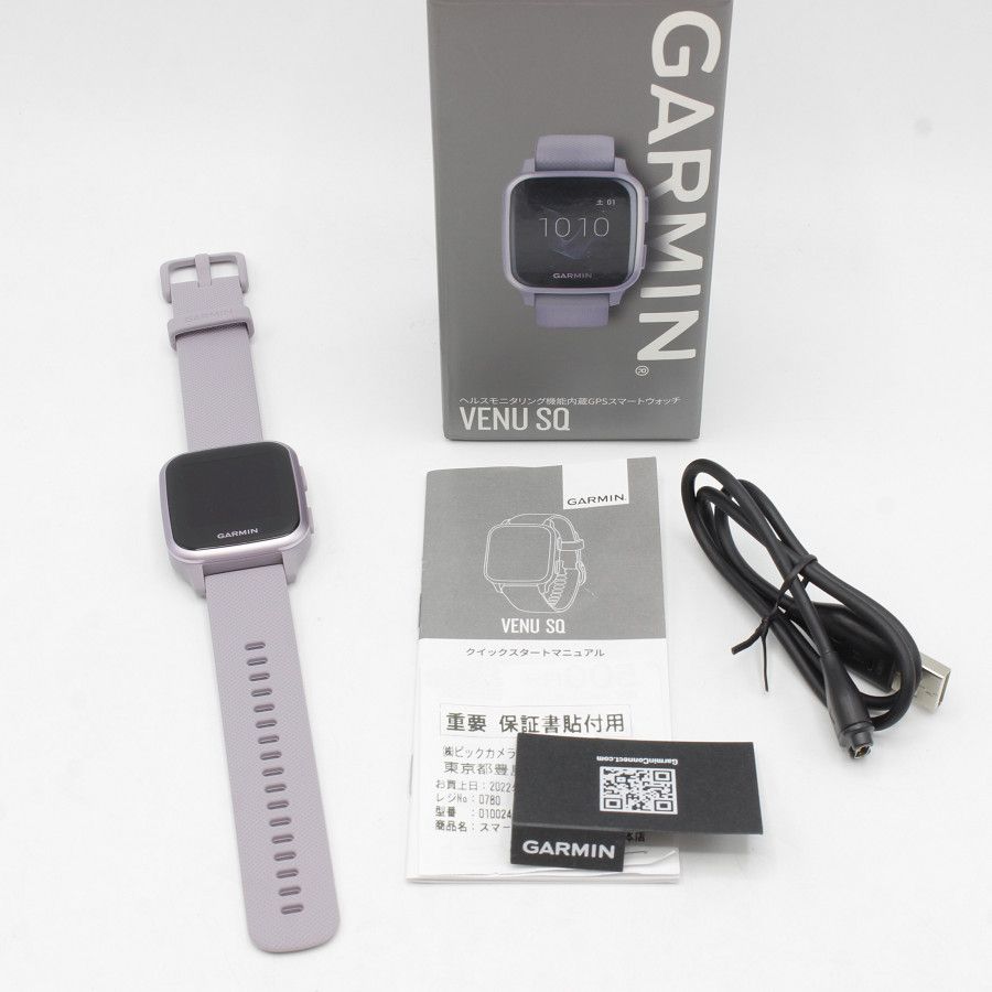 美品】GARMIN Venu Sq 010-02427-72 Orchid/Metallic Orchid スマート