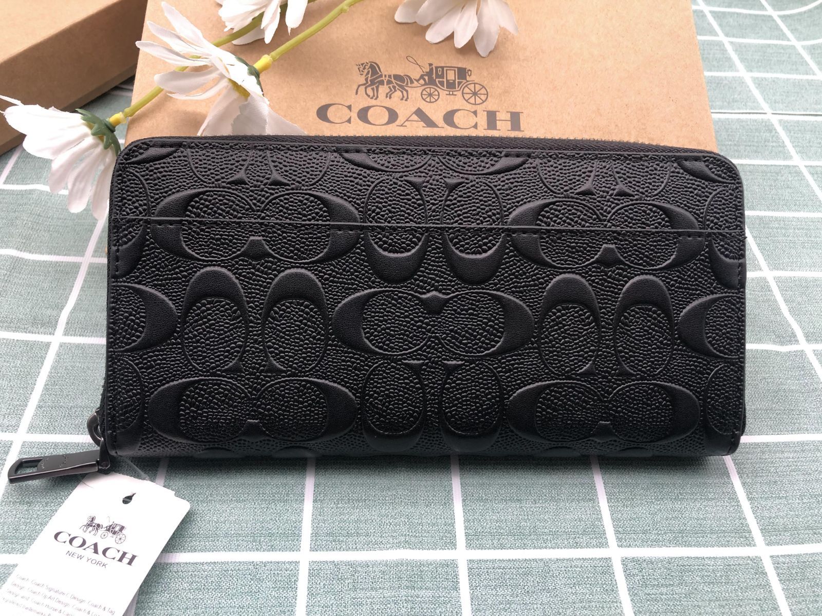 コーチ財布 長財布 COACH  プレゼント クーポン配布 ロゴ メンズ  レディース 新品未使用 シグネチャー 贈り物 ギフト ウォレット アウトレット品 アラウンド ナチュラル  CC211