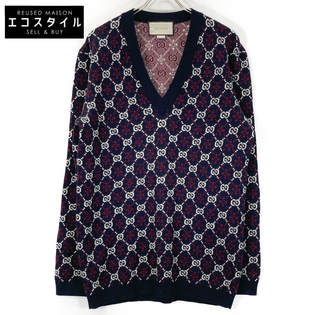 GUCCI グッチ 553605 19SS GG Vﾈｯｸ ｾｰﾀｰ M