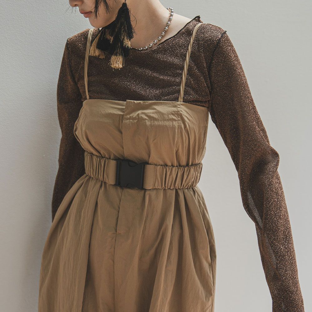 夢展望公式 ２ｗａｙワイドサロペット ベージュ 他 別ページ有 bohmal パンツ オールインワン クロップド 534821-02