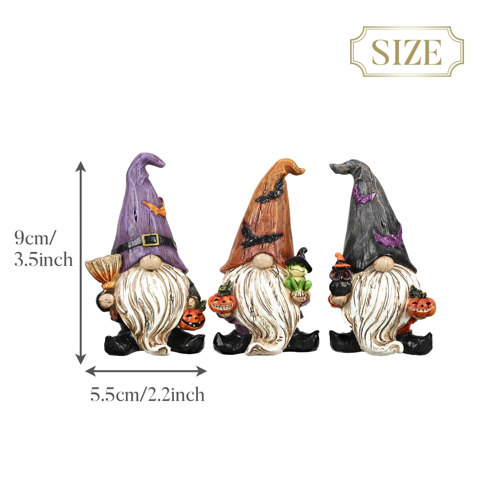 手頃な 売切注意 お急ぎ下さい ハロウィン置物 大地の妖精ノーム 3個セット 可愛い ハロウィン飾り 置物 オブジェ オーナメント 玄関 卓上 Madelyn 置物 装飾 小物 飾り ホラー Valery パーティー デコレーション グッズ 9cm