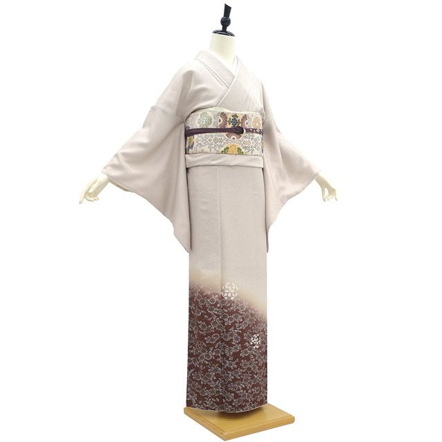 新古品】 訪問着 着物 未使用 正絹 フォーマル 金彩加工 手染め