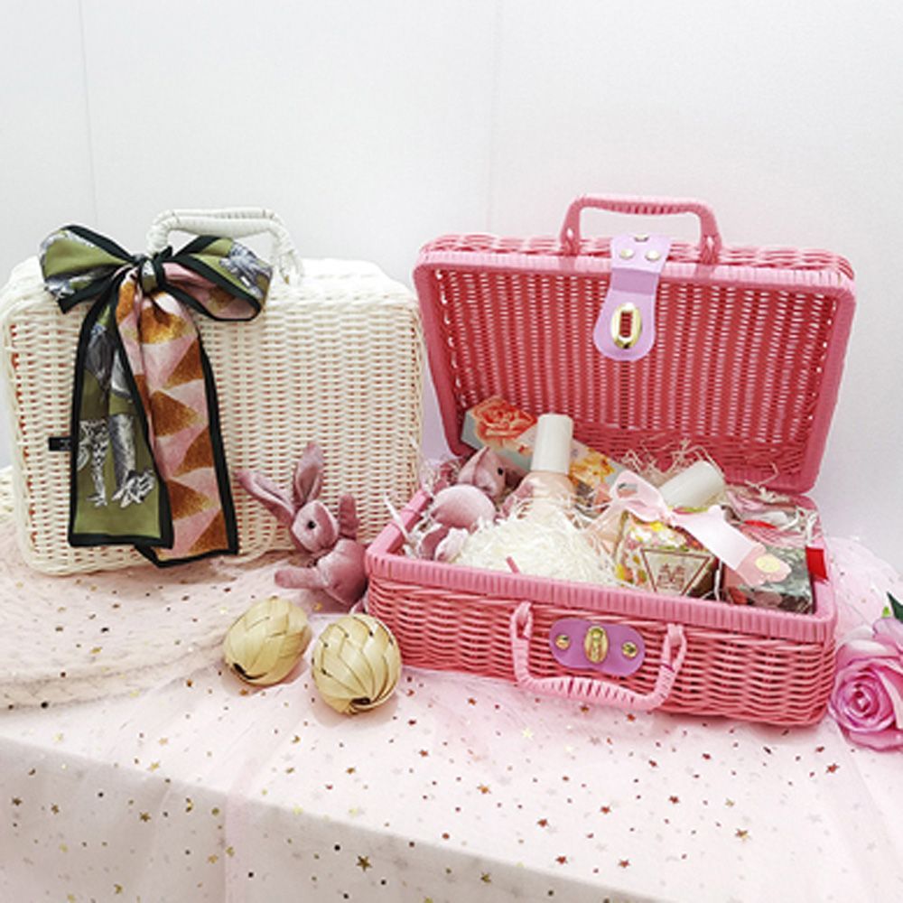 新品 バスケット トランク ケース 持ち運び 編みかご カゴ