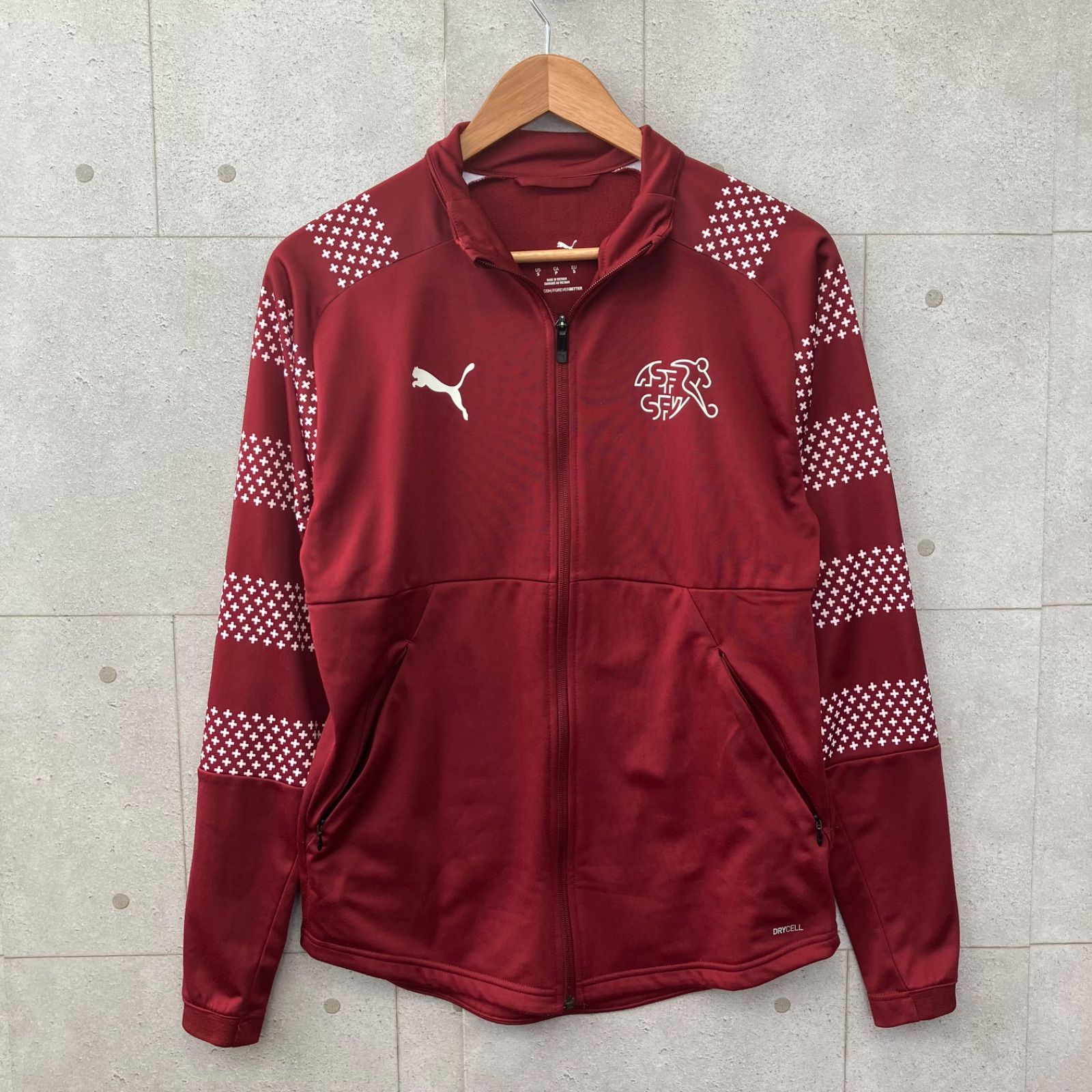 PUMA プーマ スイス代表 スタジアムジャケット ワインレッド ジャージ HB170-4