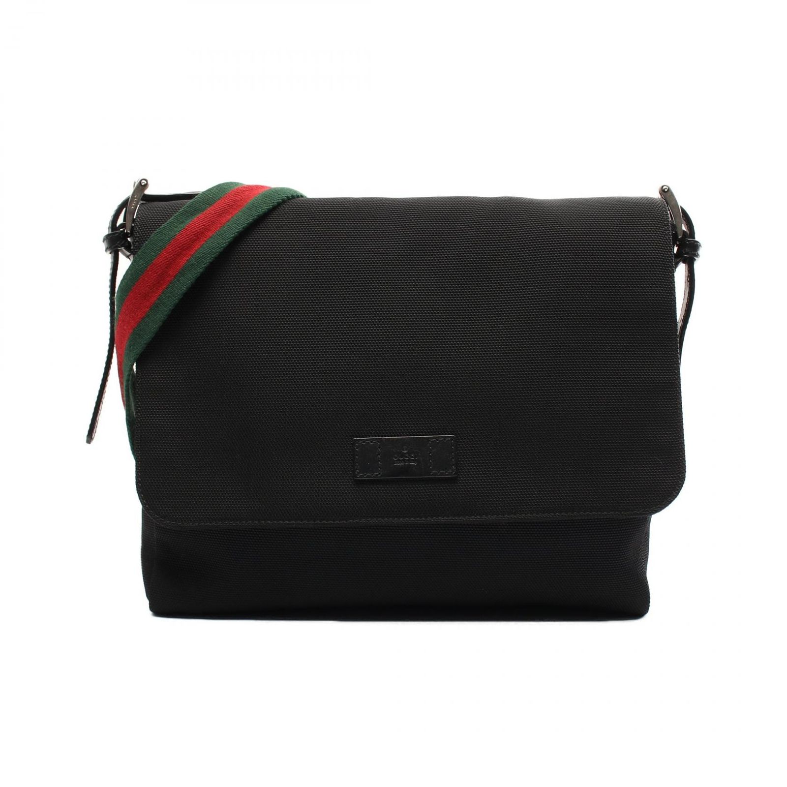 GUCCI GGキャンバス ハーフムーン三日月ショルダーバッグロゴ黒