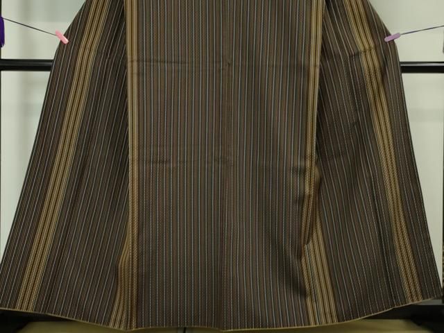 平和屋本店□極上 本場黄八丈 黒八丈 紬 手織 市松綾織 伝統工芸士