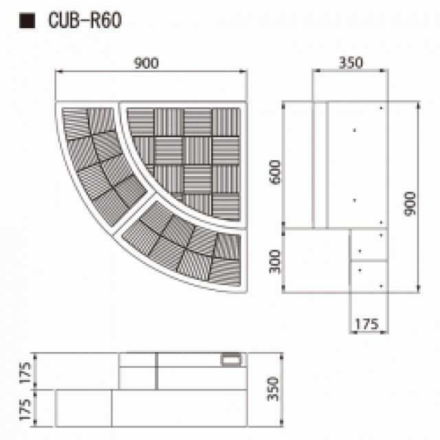 城東テクノ JOTO ハウスステップ CUB-R60 小ステップ付き 収納庫なし HOUSESTEP