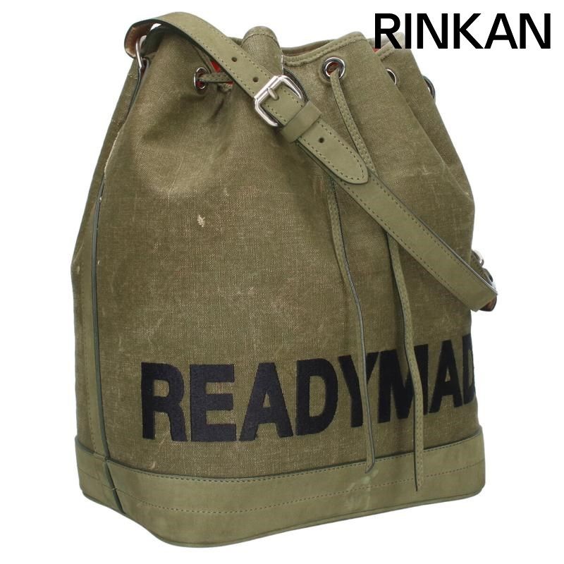 レディメイド DRAWSTRING BAG ロゴ刺繍ビンテージキャンバスショルダーバッグ メンズ