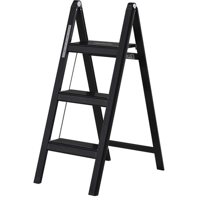 アルインコ 薄型踏台 SS-80B 3段 ブラック 最大使用質量100kg 折りたたみ式 脚立