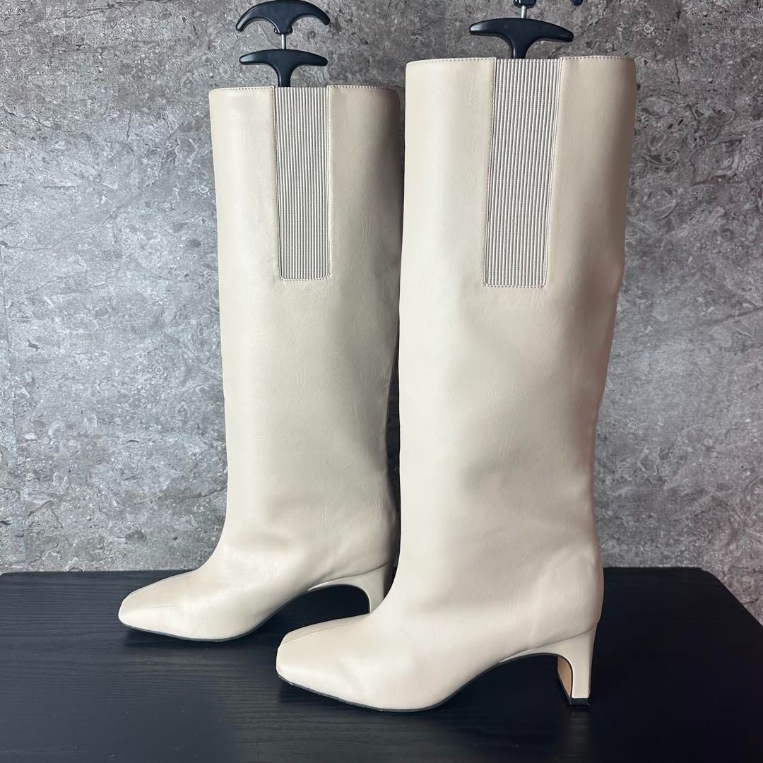 シールームリン⭐︎新品未使用サイドゴアスクエアロングブーツ Sea Room Lynnシールームリン サイドゴアスクエアブーツ ロング