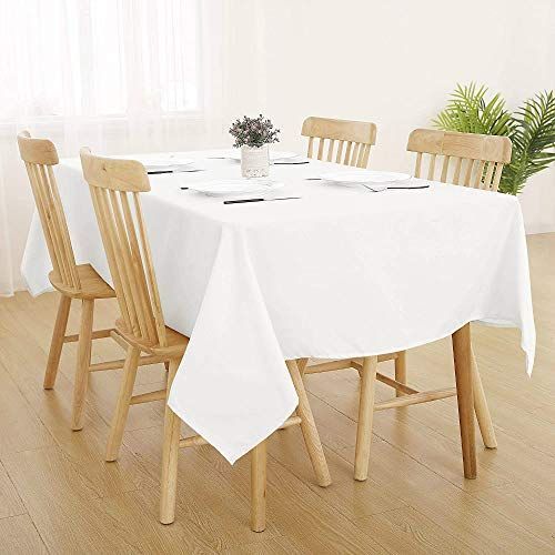 140x100cm Sourcemall テーブルクロス 白 無地 綿100% 食卓カバー 耐熱 披露宴 結婚式 パーティー 展示会適用 (140x100cm)
