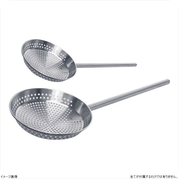 ステンレス 一体型 角柄網ひしゃく φ３０cm 柄長６０cm