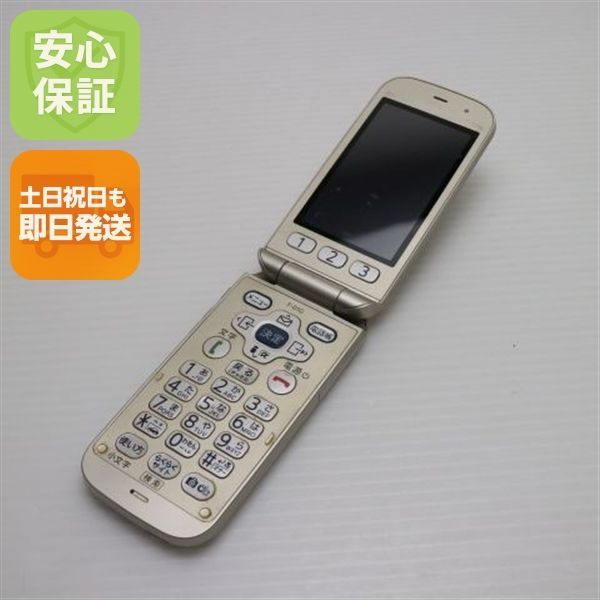 良品中古 F-01G らくらくホン ベーシック4 ゴールド 即日発送
