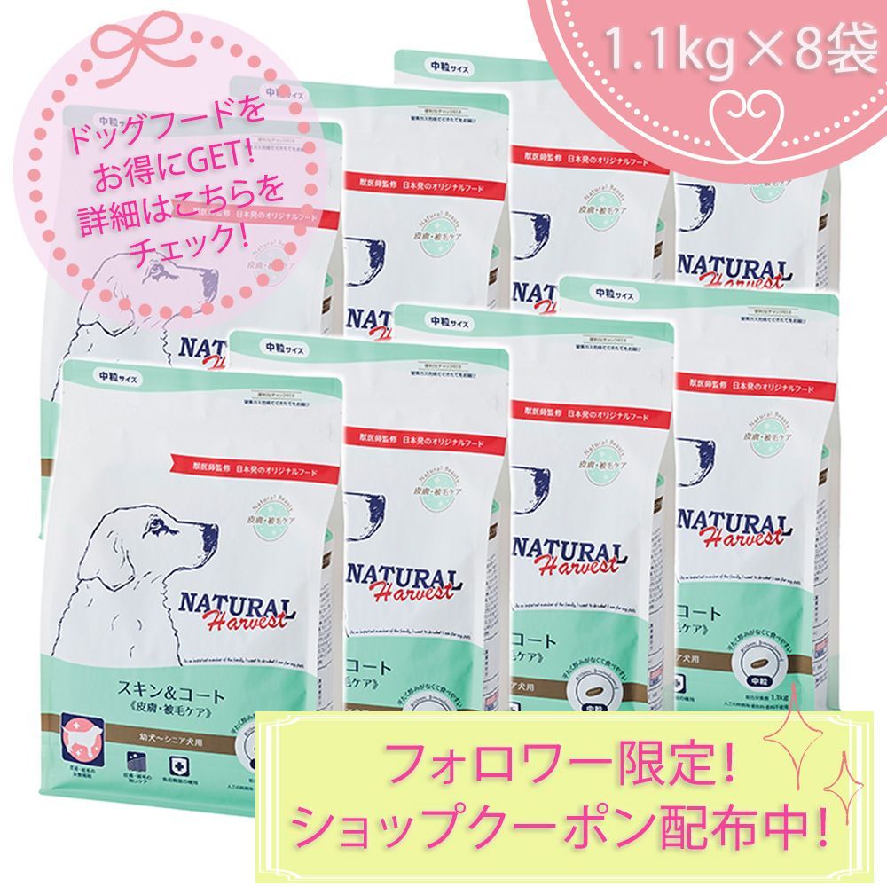 スキン-コート 皮膚 被毛ケア 1.1kgX8袋セット ナチュラルハーベスト