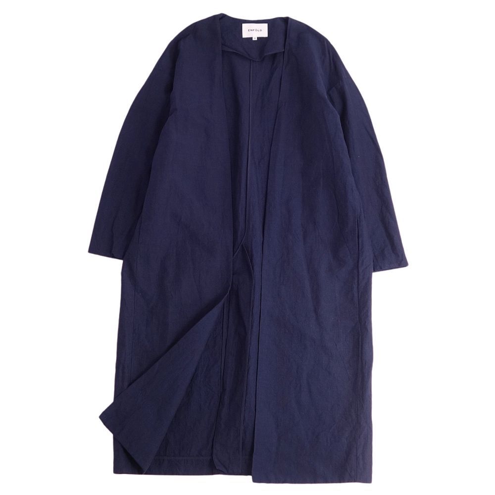 【美品】ENFOLD エンフォルド スプリングコート　コットンリネンコート　36 美品 エンフォルド ENFOLD コート ロングコート ガウンコート コットン