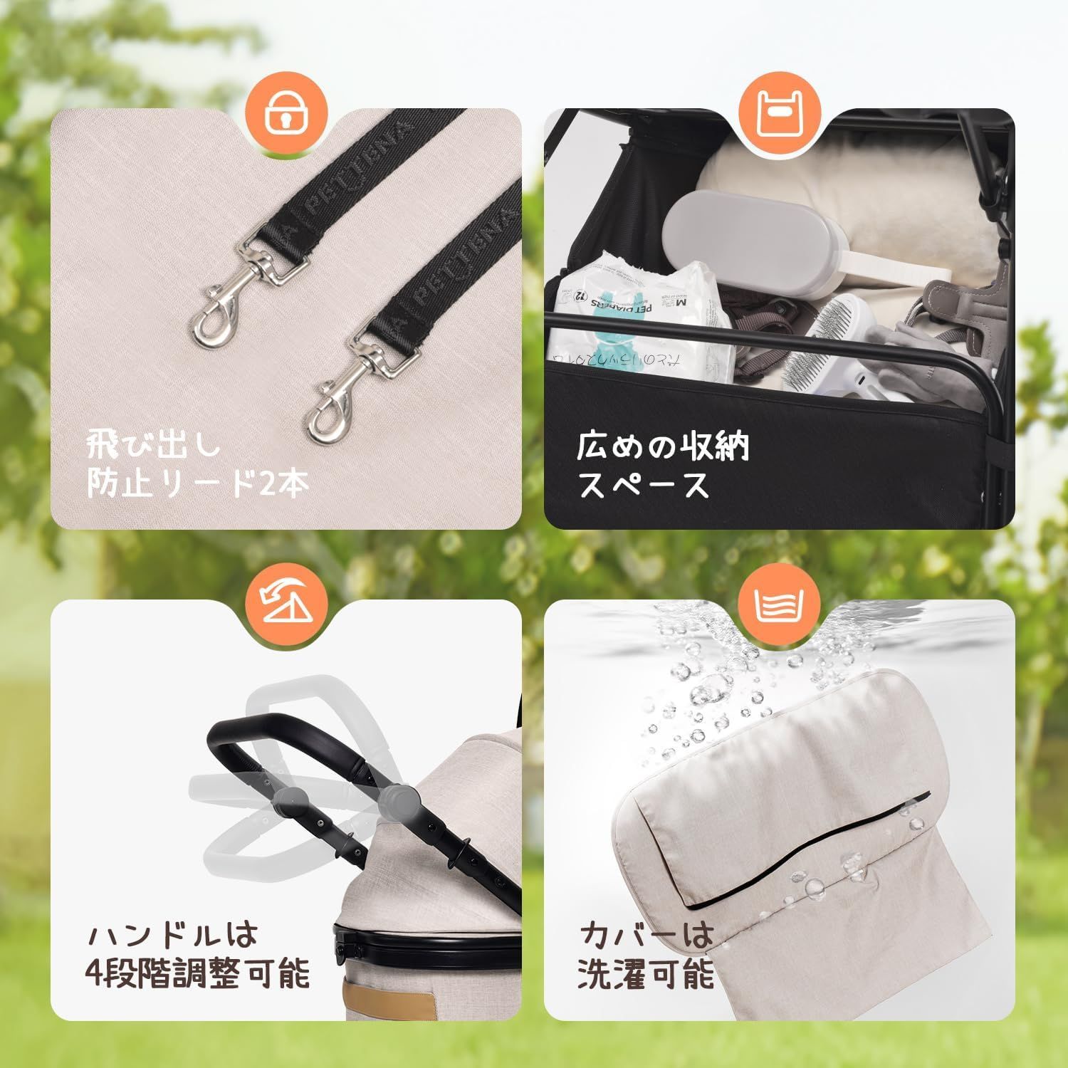 中型犬 ペットカート 30kg耐荷重 自動折り畳み 大型ホイール 三面メッシュ 安定性抜群 WWW_GEBZETESISAT_COM_TR