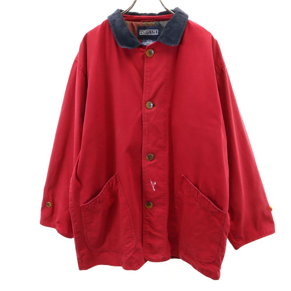 90S LANDS END ハンティングジャケット ランズエンド 赤 ランズエンド 90s オールド ハンティングジャケット M レッド