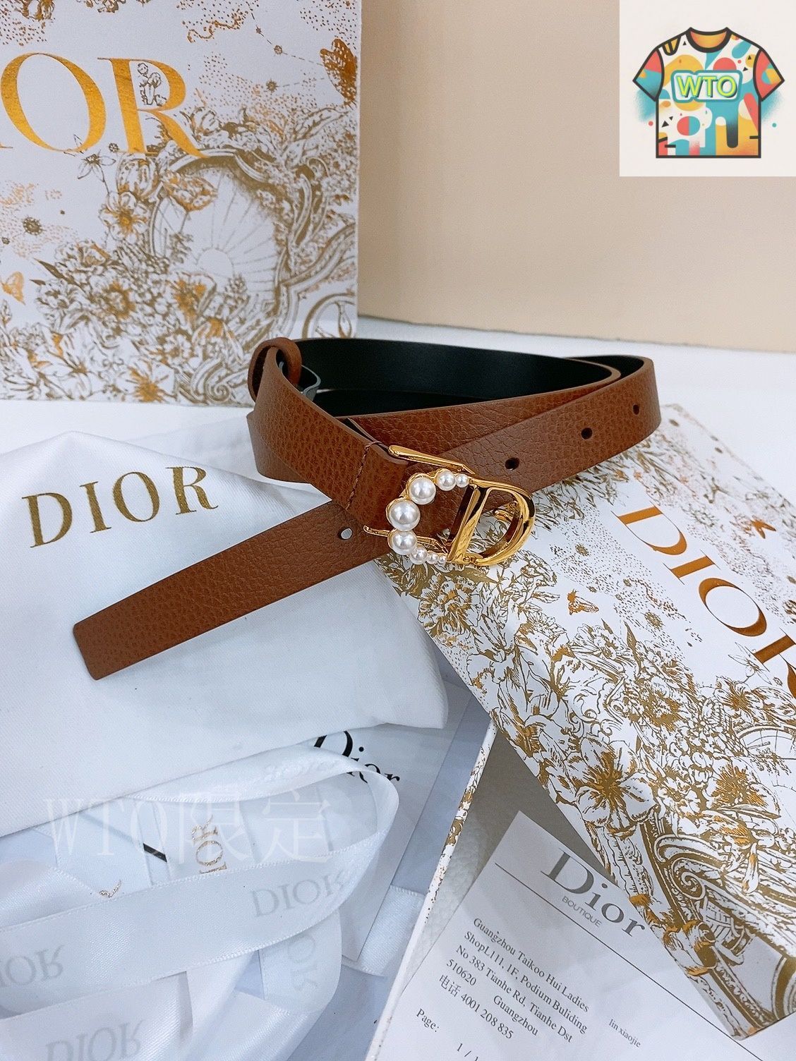 今日WTO】Dior Saddle Belt ダブルフェイスレザーベルト-FB46