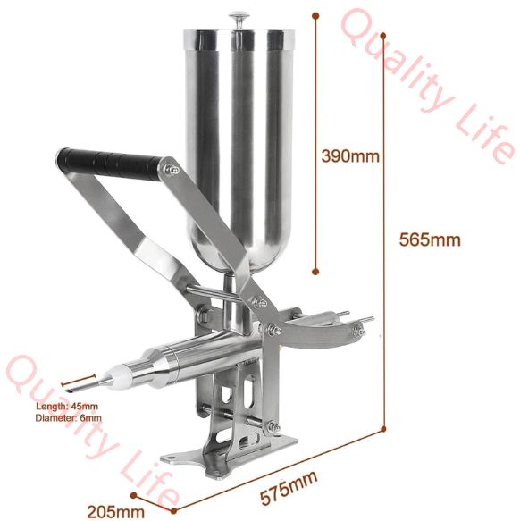 手動クリーム充填機 5L ドーナツ充填機 業務用 家庭用 ラテンフルーツ パン芯クリーム充填機 304ステンレス製 パフ充填用 チュロス チョコレート ジャム充填機 シュークリーム注入具マシン 食品工場 レストラン ベーカリー用 クリーム充填機 短い直型
