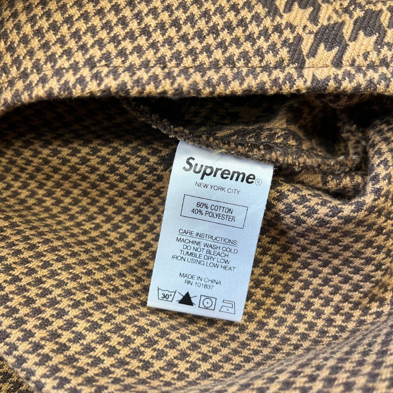 国内正規 Supreme 20AW Houndstooth Logos Snap Front Jacket 千鳥